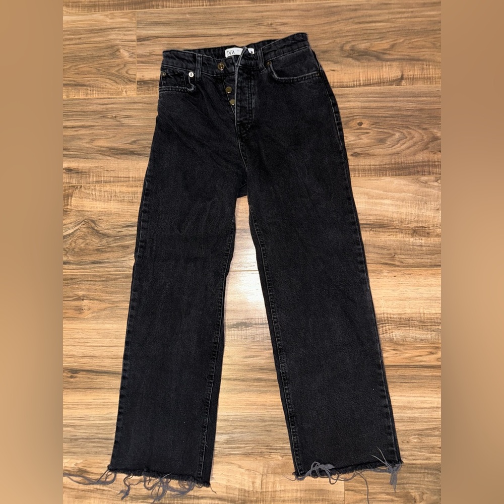 Z1975 belted high rise cropped wide leg jean